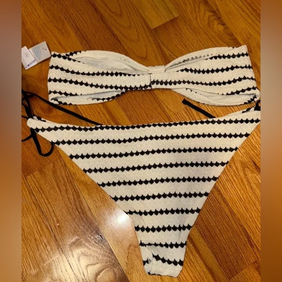 Primark Textured Striped Bikini Set - XL - Black & White - NWT - Picture 2 of 2